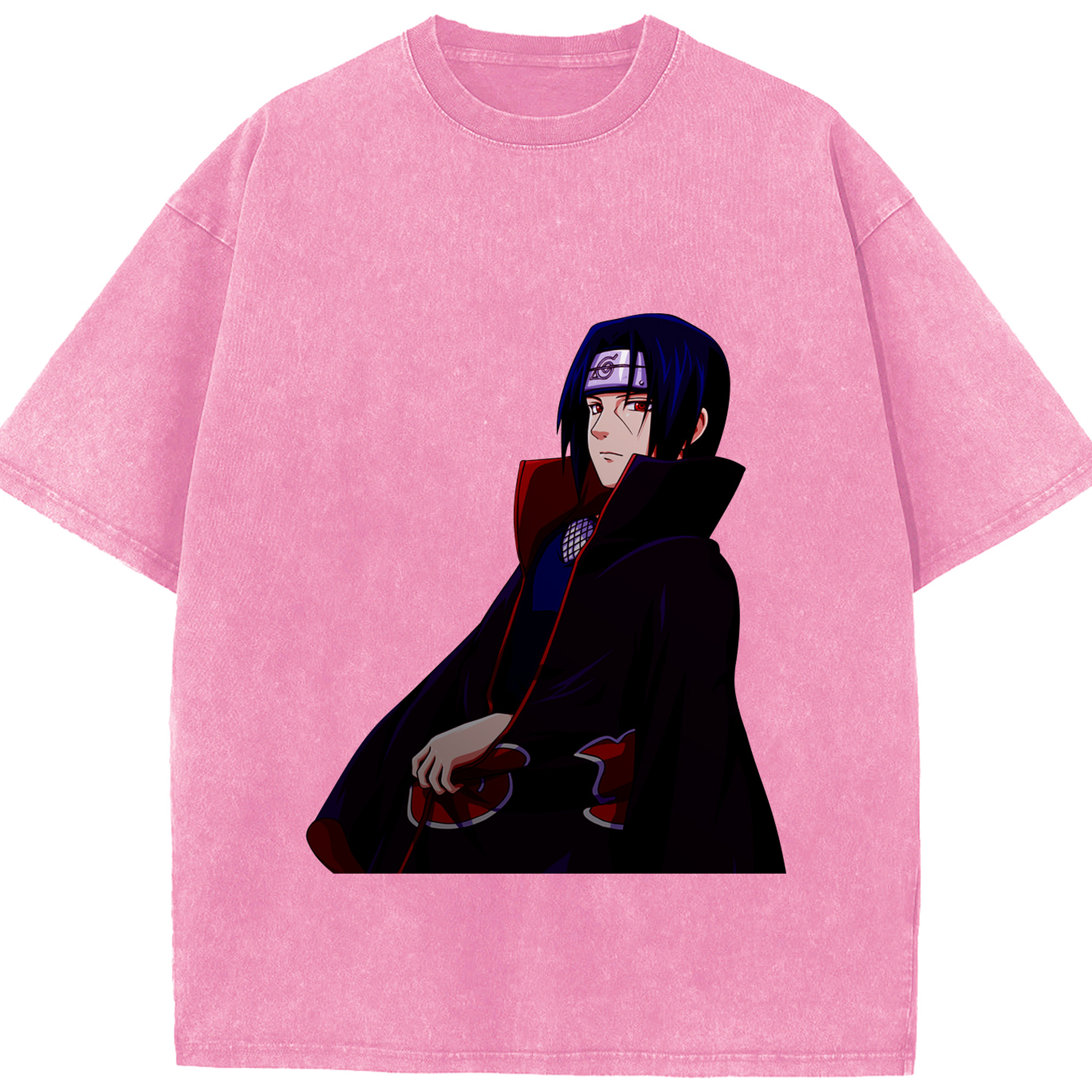 （画像用） NARUTO -ナルト- うちは イタチ Uchiha Itachi 綿100% ヴィンテージ風 半袖Tシャツ（フロントプリント）